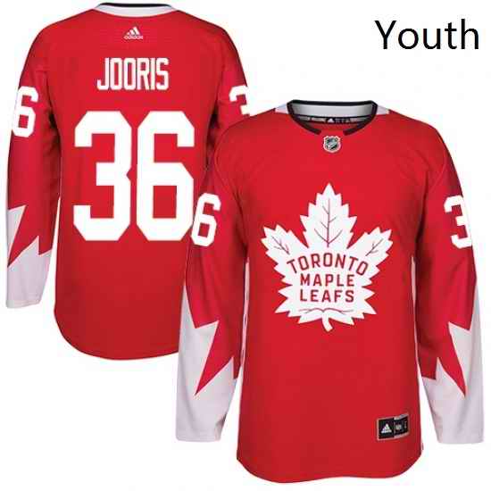 Youth Adidas Toronto Maple Leafs 36 Josh Jooris Authentic Red Alternate NHL Jersey